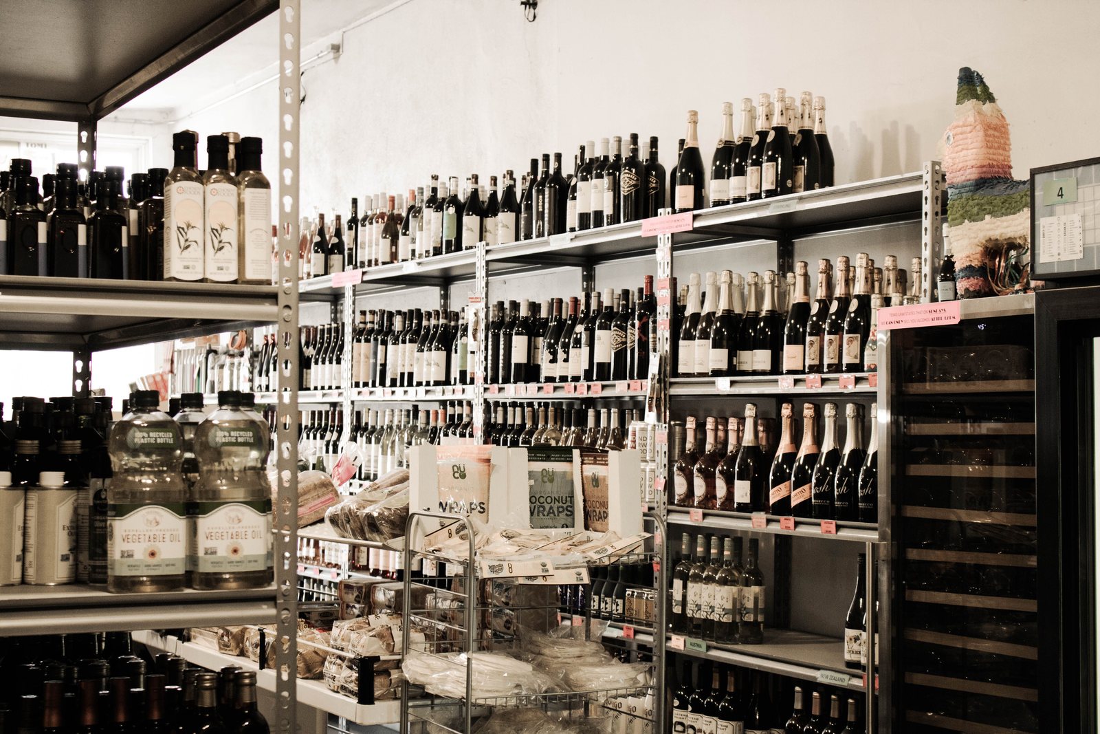 Red and white wine bottles